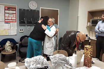 UA gastroenterology fellows greet Dr. Steve Goldschmid 2