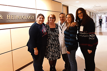 Dr. Goldschmid with GI administrative staff Carmen Mendoza, Linda Gonzalez, Lisa Laughlin and Kathryn Sepulveda
