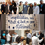 Collage of photos from Dr. Steve Goldschmid's retirement party at the UA Division of Gastroenterology and Hepatology