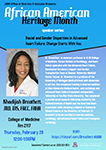Image of flyer for Dr. Khadijah Breathett's talk for African American Heritage Month (click to enlarge)