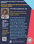 Image of flyer for Dr. Victoria Murrain's talk for African American Heritage Month (click to enlarge)