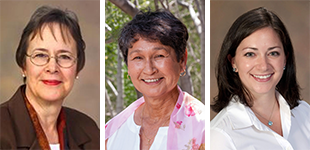 [Portrait images of  Anne Wright, PhD, Cecilia Rosales, MD, MS, and Tara Carr, MD]