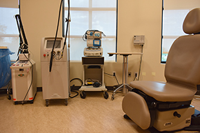Some of the new equipment added to facilitate the many procedures included in the new Multispecialty Laser and Aesthetics Program.