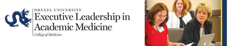 Logo and photo for Drexel's Hedwig van Ameringen Executive Leadership in Academic Medicine (ELAM) Program