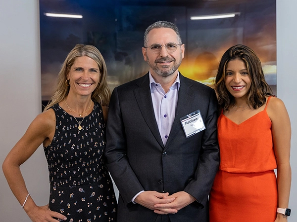 [Co-leaders, left, Taylor Riall, MD, PhD, FACS and, right, Rachna Shroff, MD, FASCO, organized the first Hepato Pancreatico-Biliary CME Symposium featuring, center, Matthew H.G. Katz, MD, CMQ, FACS, FASCO. (Photo: U of A Cancer Center)]