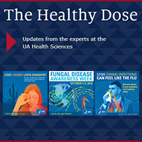 Healthy Dose logo with Fungal Disease Awareness Week promos from CDC