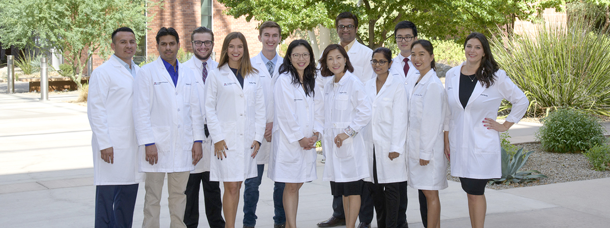 Dr. Louise Hecker's lab team outside the University of Arizona BIO5 Institute