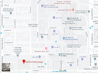 Google maps image of location of Highland Parking Garage