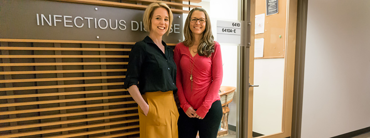 Shannon Smith (left) and Alyssa Guido, among the staff at the UA Petersen HIV Clinics