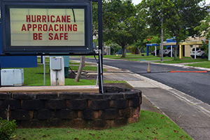 Street messaging before Hurricane Irma