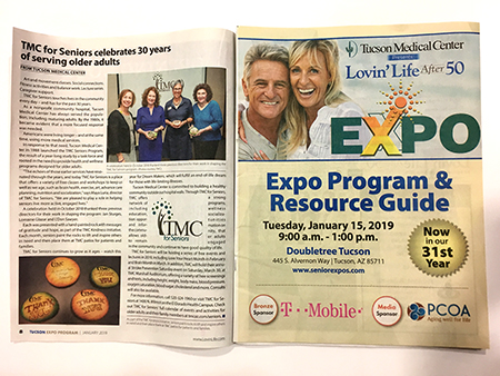 Article on Lorraine Glazar in Lovin' Life After 50 Expo program and guide