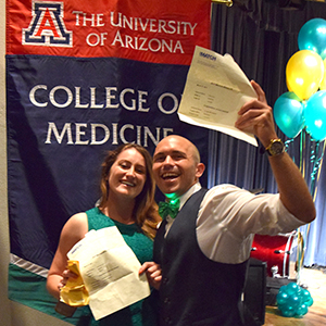 UA medical students celebrating The Match for residency programs in 2017