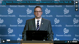 Image of Dr. David Valenzuela from seminar/webcast on new Valley fever clinical practice