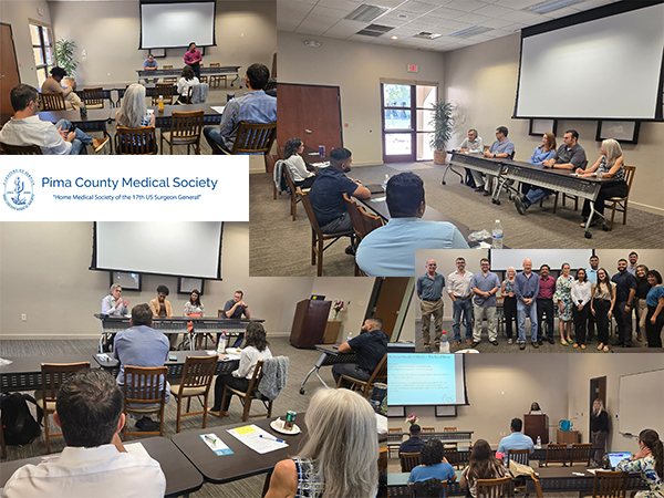 [A collage of photos from the first Pima County Medical Society Career-Building Bootcamp, Sept. 28, with the PCMS logo.]