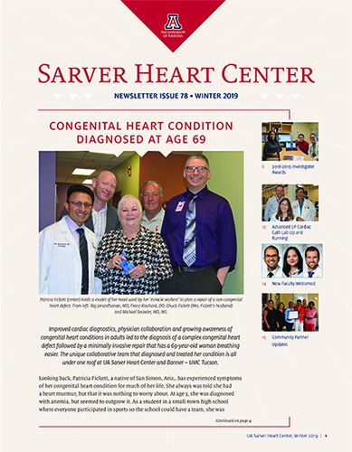 Image of Sarver Heart Center Newsletter for this story.