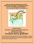 Flyer for University of Arizona sleep apnea patient study