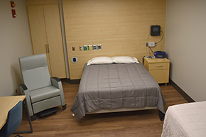A room for patient research into sleep studies at the Center for Sleep, Circadian Rhythm and Neuroscience Research
