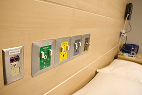 Options in one of the sleep rooms for control of various gas levels and other monitoring devices.