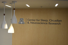 Signage at entrance to Center for Sleep, Circadian Rhythm and Neuroscience Research at the UArizona Health Sciences in Tucson