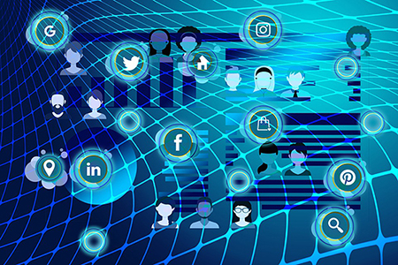 New media social networks illustration
