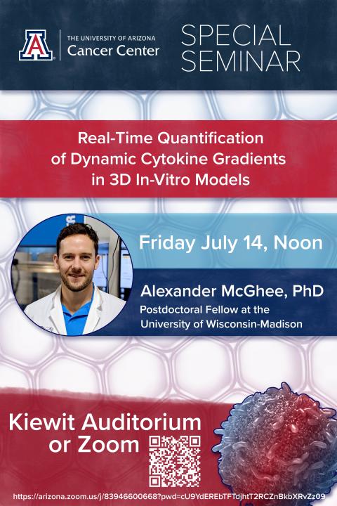 Image of flyer for "Special Seminar: Real-time quantification of dynamic cytokine gradients in 3D in-vitro models"