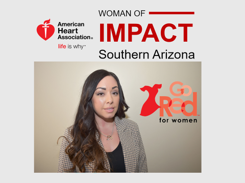 [Image of Dominica Padilla for Woman of Impact fundraising campaign by Southern Arizona Chapter of the American Heart Association]