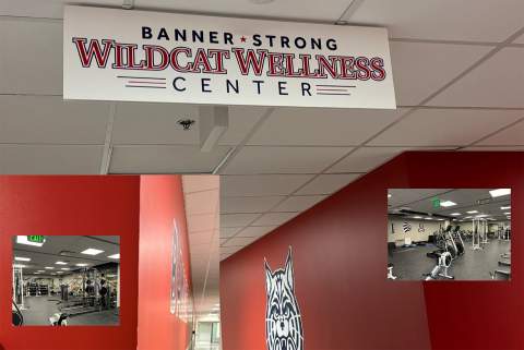 [Mosaic of images of the Banner Wellness Center in basement of Banner – University Medical Center Tucson]