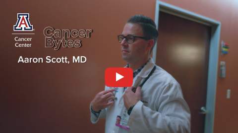 [Hem-Onc physician Aaron Scott, MD, under the spotlight in new UArizona Cancer Center 'Cancer Bytes' video]