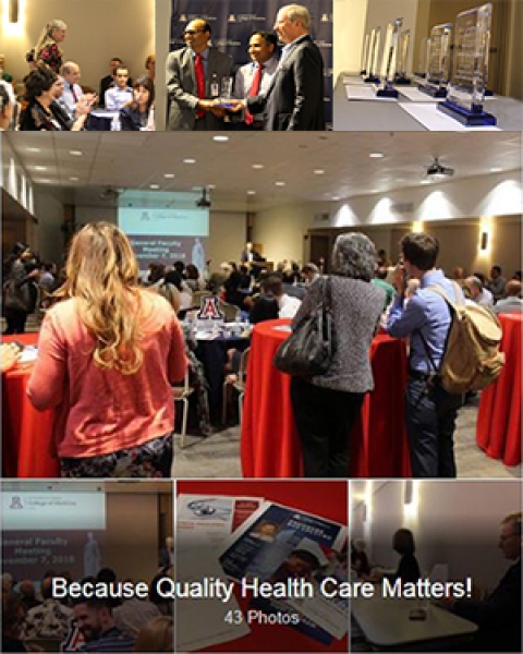 Collage of photos from DOM Facebook webpage on Clinical Excellence Awards
