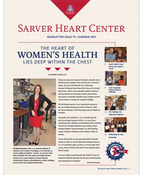 Cover of summer issue of UA Sarver Heart Center Newsletter