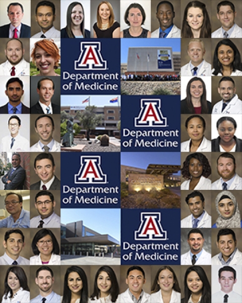 Teaser image of new 2019 fellows with Banner – UMC Tucson and South and DOM logo