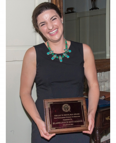 Elaine Hutchison, MS4, wins J.W. Smith Award for Outstanding Medical Student