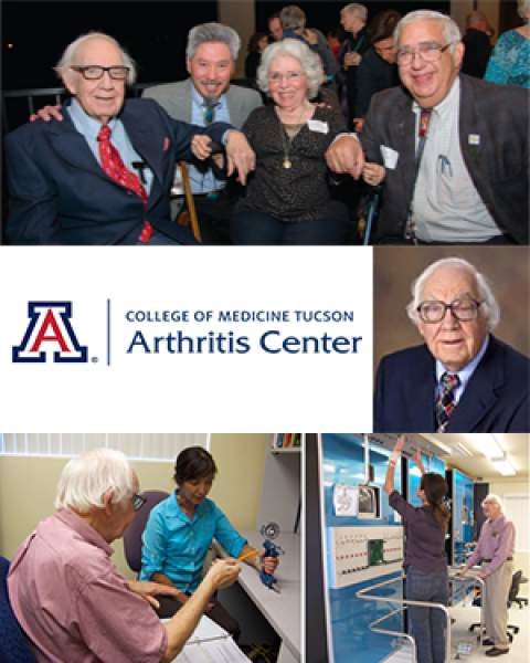 Collage of photos with UA Arthritis Center's Dr. David W. Smith