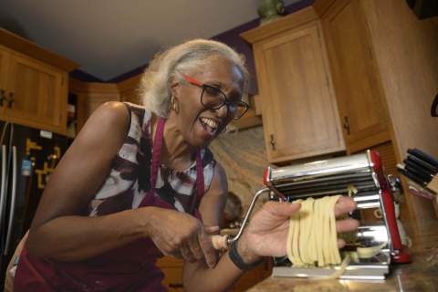 [When Juanita Merchant, MD, PhD, threw a recent dinner party, she recreated a meal she’d made in Sicily, complete with homemade pasta.]