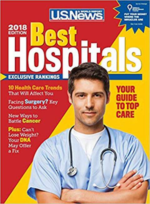 Cover for 2018-19 Best Hospitals issue of U.S. News & World Report magazaine