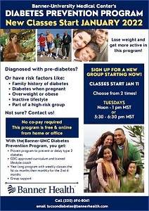 Flyer for Diabetes Prevention Program at Banner - University Medical Center Tucson