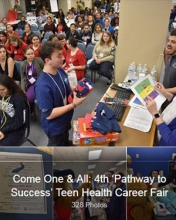 Teaser image of facebook post on photo album from 4th 'Pathway to Success' high school health career fair
