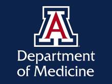 [Illustration of University of Arizona block "A" logo with Department of Medicine in white on field of dark blue below it]