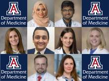 [Collage image of portraits of eight of 11 new University of Arizona Department of Medicine faculty members as of 7.1.2024]