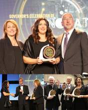 Dr. Louise Hecker receives Innovator of the Year Award at Governor's Celebration of Innovation Expo in Phoenix, Oct. 24