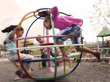 [Children on playground: The hygiene hypothesis, the idea that children exposed to more germs early on in life develop greater immunity and are less likely to get asthma and other diseases, will be explored in a UArizona-led cross-border study.]