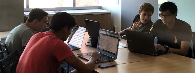 High school students studying data science in the KEYS Research Internship program helped validate the findings of a study in Lussier’s bioinformatics lab and the Center for Biomedical Informatics and Biostatistics. (Photo: Colleen Kenost)