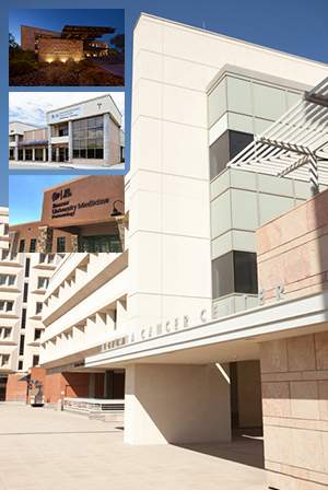 Images of University of Arizona Cancer Center and clinics