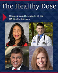 Healthy Dose blog logo with Drs. Khadijah Breathett, Daniel Persky, Ken Ramos and Julie Bauman