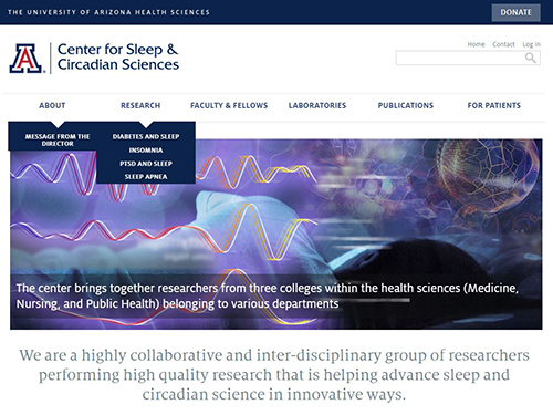 New website for UA Health Sciences Center for Sleep and Circadian Sciences
