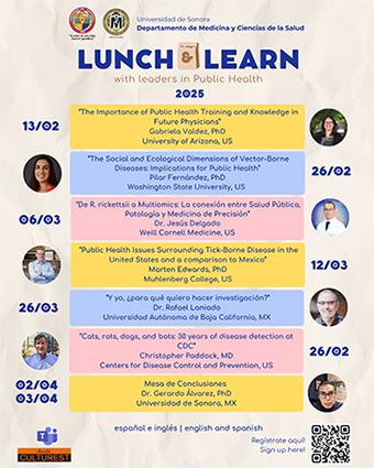 [A flyer with the full schedule for the UNISON Lunch & Learn with Leaders in Public Health webinar series]