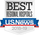 U.S. News badge for regionally ranked hospitals