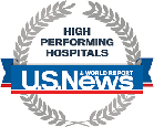 U.S. News badge for high performing specialties and procedures