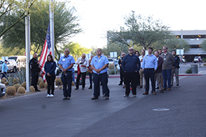 [College of Medicine – Tucson Veterans Day flag-raising and blessing ceremony, Nov. 9, at Banner – University Medical Center Tucson.]