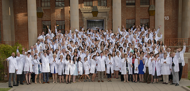 UA College of Medicine Tucson post-white coat ceremony group cheer